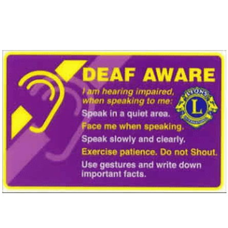 Image of Deaf Aware Card 